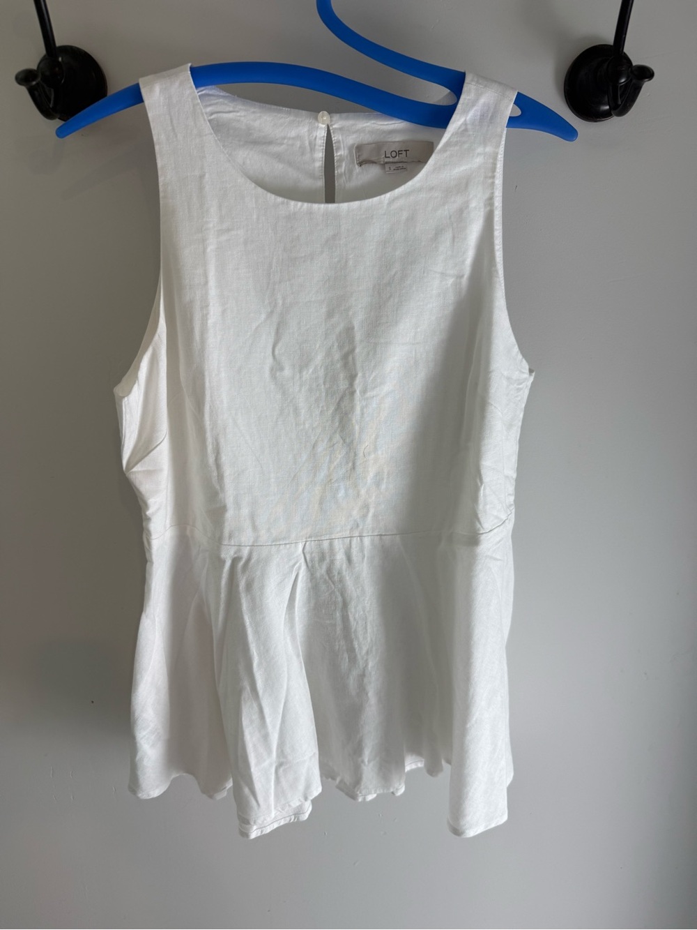 LOFT White Sleeveless Peplum Tank Top